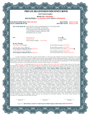 Private Registered Bond  Form