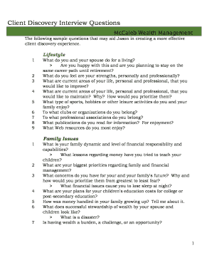 Client Discovery Interview Questions  Form