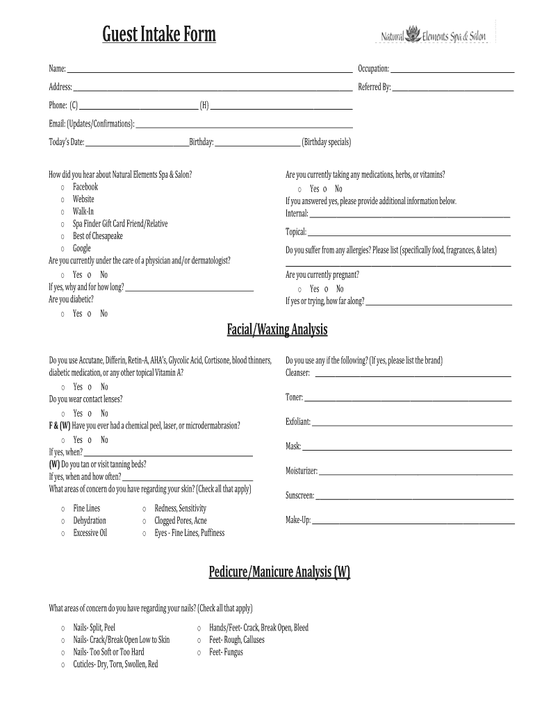 Hair Consultation Forms