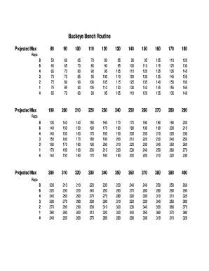 Buckeye Bench  Form