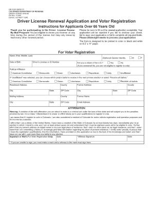  Driver License Renewal Application and Voter Colorado Gov 2017-2024