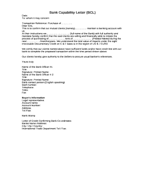 Financial Capacity Letter Template  Form