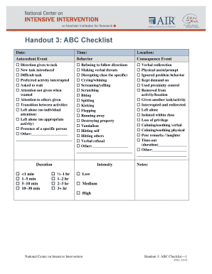 Handout 3 ABC Checklist  Form