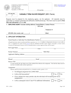 ATTN Waiver Unit  Form