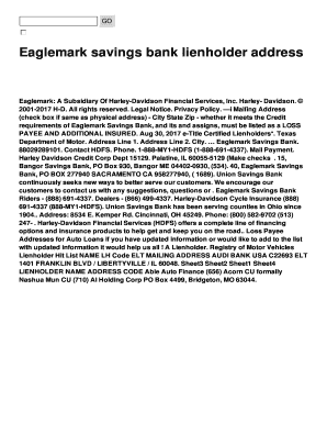 Eaglemark Savings Bank Lien Release  Form