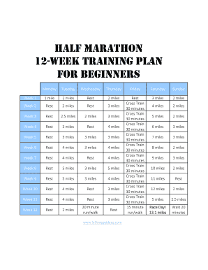 12 Week Training Plan  Form