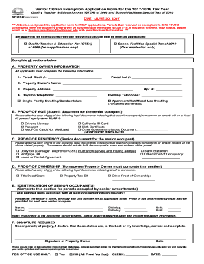 Senior Citizen Application  Form