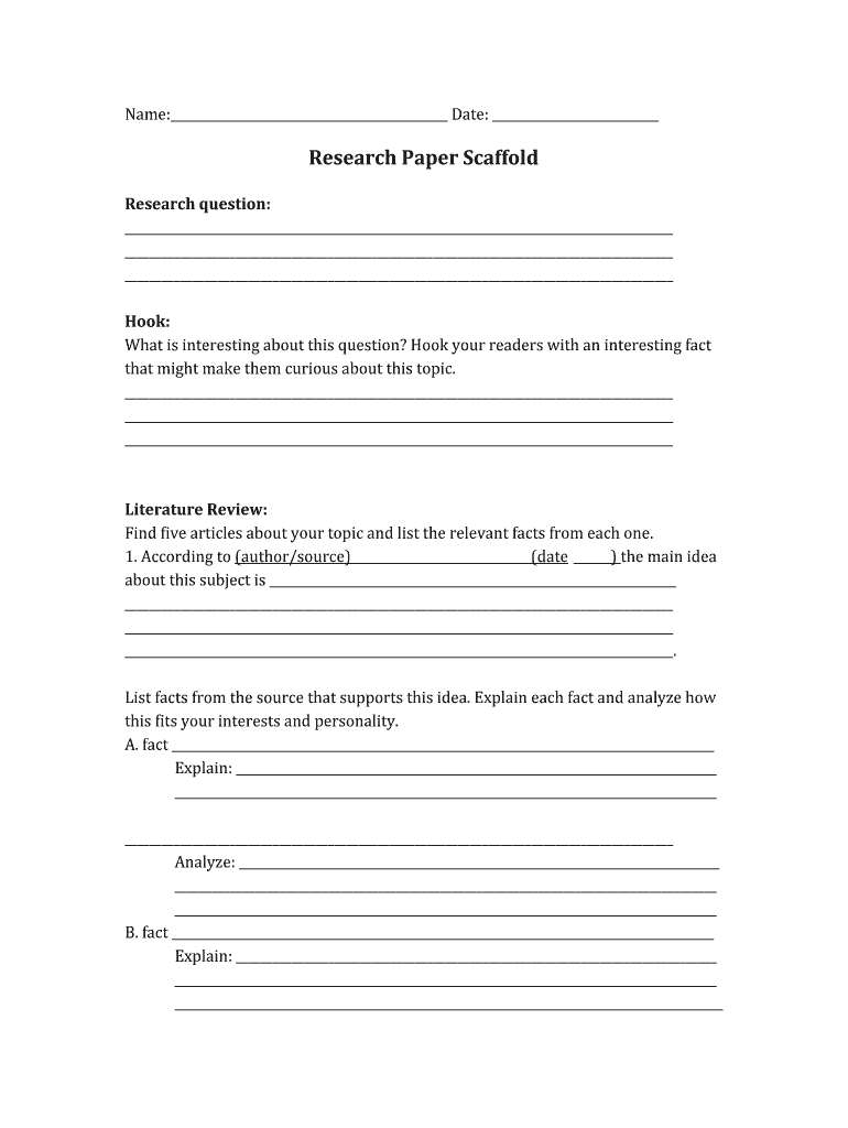 Research Paper Scaffold  Form