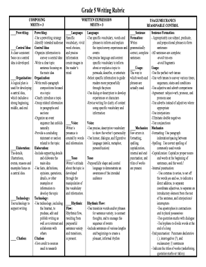 Rubric for Email Writing  Form