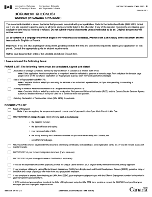  IMM 5556 E Document Checklist  Worker in    ItsCanadaTime 2017