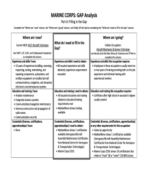 Gap Analysis Usmc Example  Form