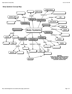 Body Systems Concept Map Answers  Form