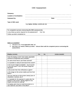 DSE Assessment  Form