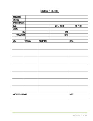 CONTINUITY ASSISTANT  Form