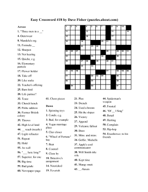 Easy Crossword #18 by Dave Fisher Puzzles  Form