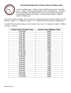 24 Hour Clock to 12  Form