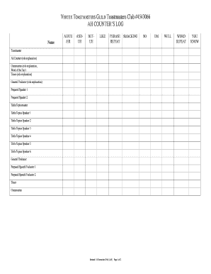 Ah Counter Sheet  Form