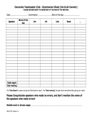 Ah Counter Reporting Sheet Excel  Form