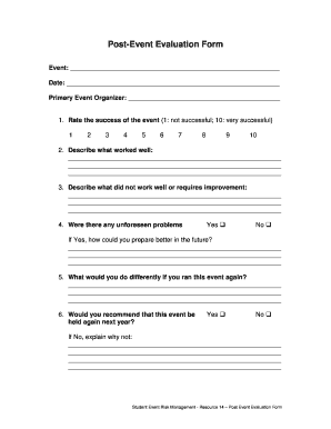 Primary Event Organizer  Form