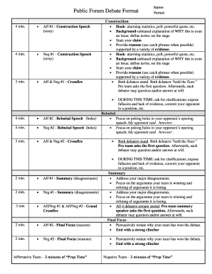 Pf Debate Format