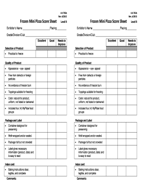  Pizza Taste Test Score Sheet 2015