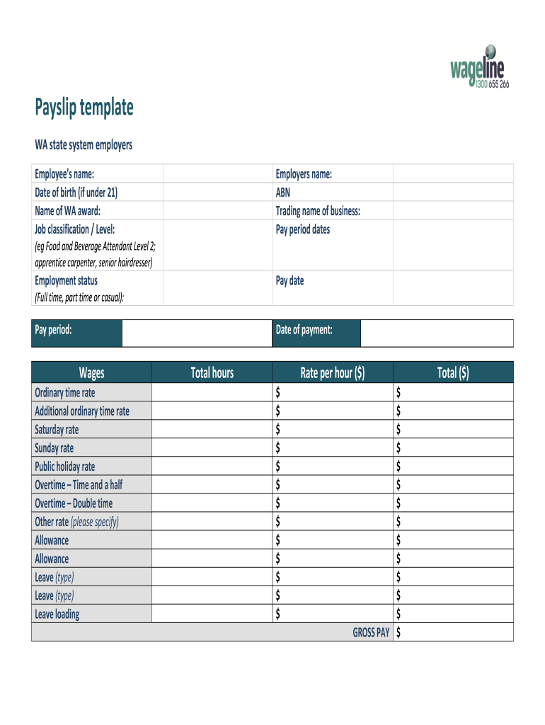 Payslip Template PDF Download Form - Fill Out and Sign Printable PDF