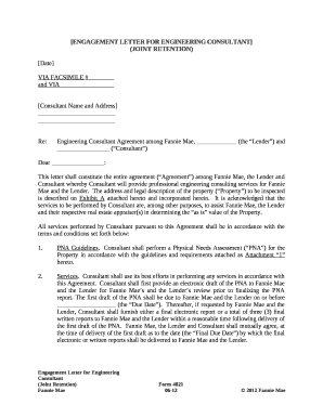 ENGAGEMENT LETTER for ENGINEERING CONSULTANT  Form