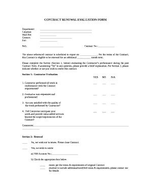 CONTRACT RENEWAL EVALUATION FORM