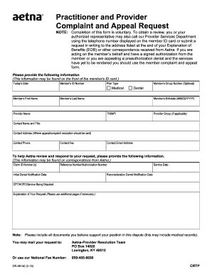  Aetna Medicare Reconsideration Form 2016-2024