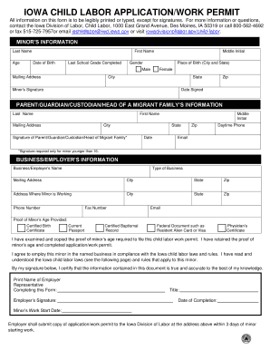 Work Permit Iowa  Form