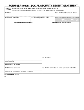 Ssa 1042s  Form