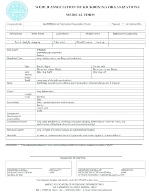 Wako Medical Form