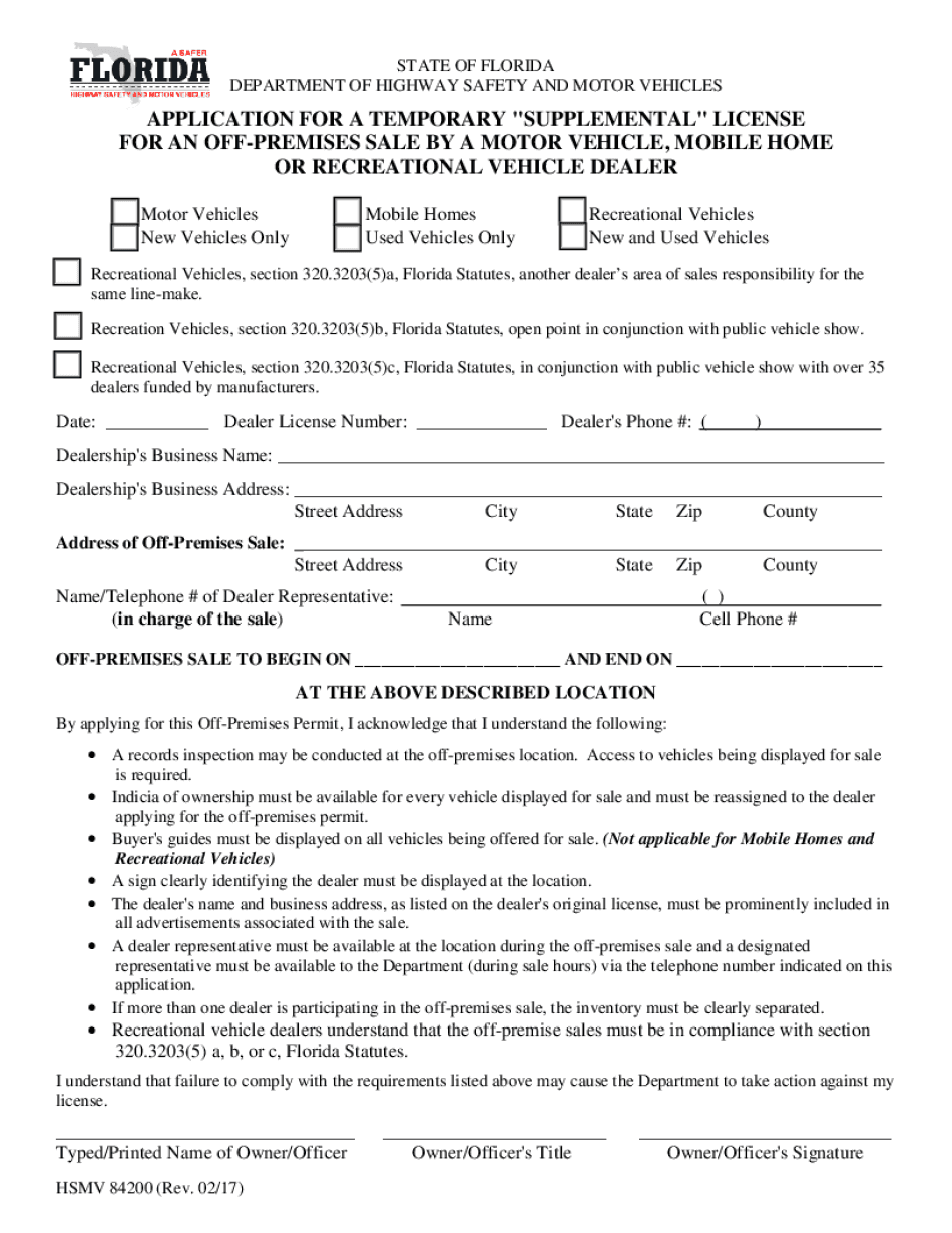 APPLICATION for a TEMPORARY &quot;SUPPLEMENTAL&quot; LICENSE  Form