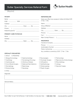 Sutter Referral  Form