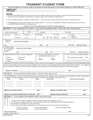 Transient Student Form