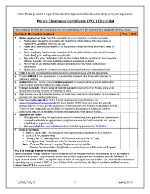Pcc Checklist  Form