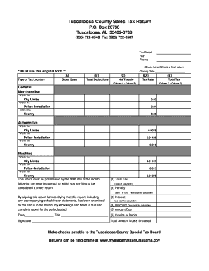 Tuscaloosa County Use Tax Forms