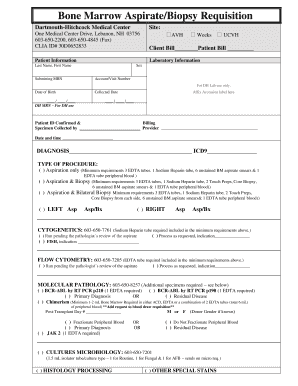 Bone Marrow AspirateBiopsy Requisition  Form