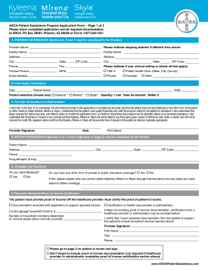 Arch Patient Assistance Program Income Limits  Form