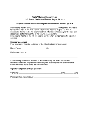 Volunteer Consent Form Template