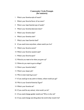 Circle Prompts Form