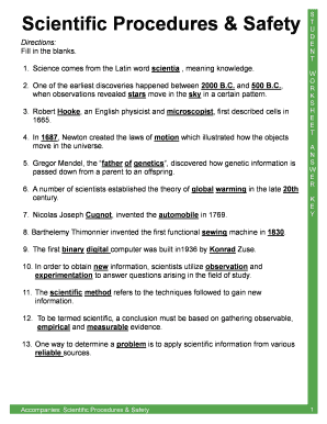 Scientific Procedures and Safety  Form