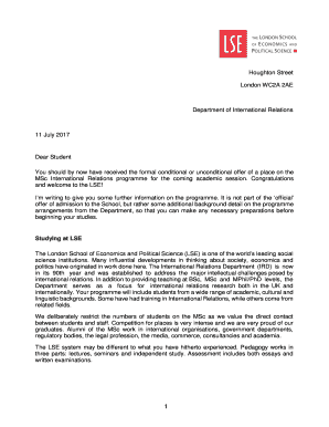 Lse Acceptance Letter  Form