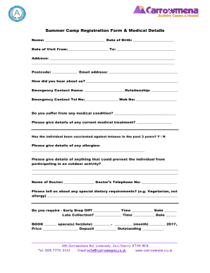 Medical Camp Registration Form