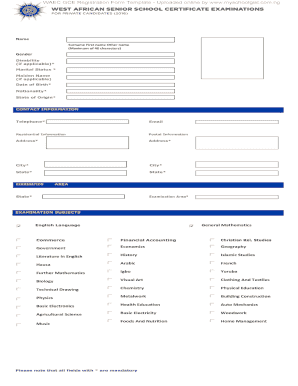 Waec Form