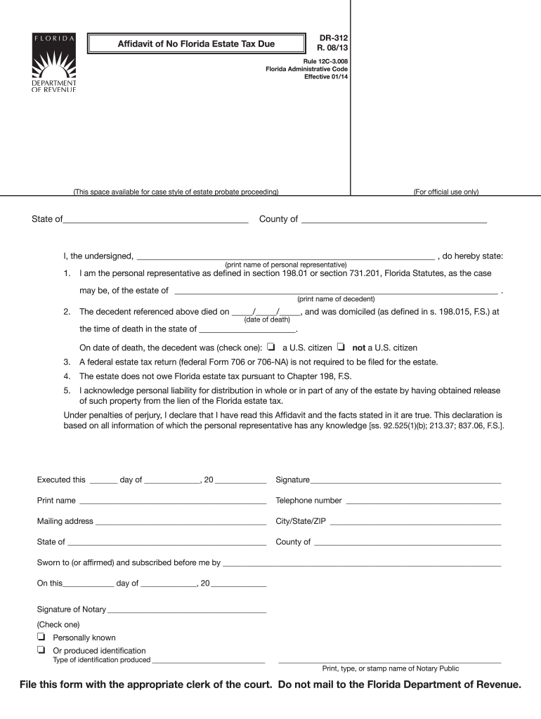 DR 312  Form