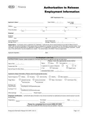 KMF Application No  Form