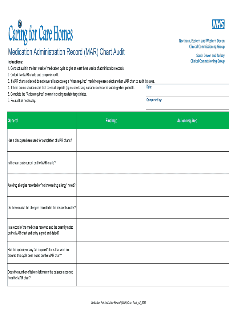 Medication Cart Audit Form