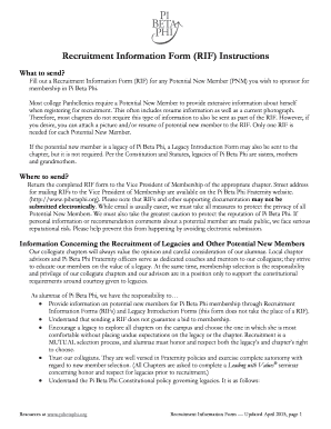  Recruitment Information Form RIF Instructions Pi Beta Phi Pibetaphi 2015