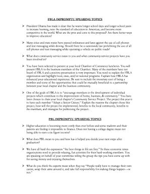 Fbla Impromptu Speaking Topics  Form